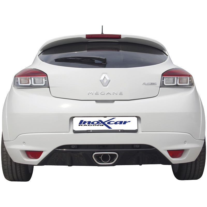 InoXcar, urheilupakoputki 'Center', sopii Renault Megane III RS 2.0T (250HP) 2010- (Ø70mm)