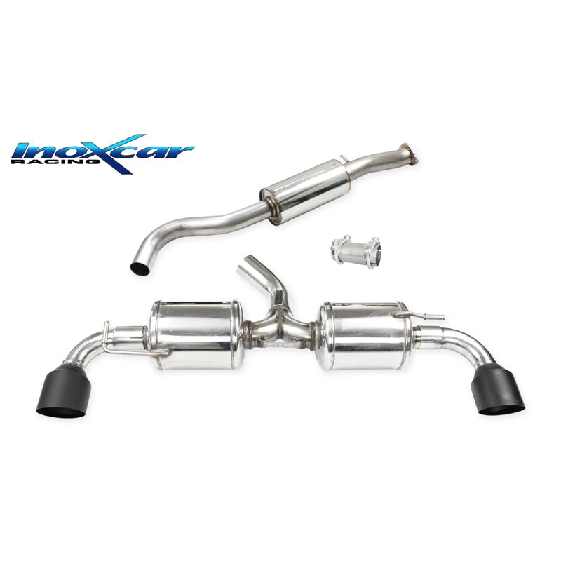 InoXcar, kaksoisurheilupakoputki, sopii Toyota GR Yaris 1.6 (261HP) 2020- Ø65mm Vasen/Oikea 100mm Racing