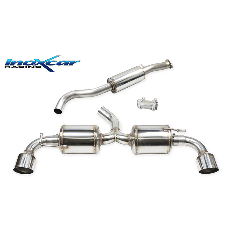 InoXcar, kaksoisurheiluputkisto, sopii Toyota GR Yaris 1.6 (261HP) 2020- Ø65mm Vasen/Oikea 100mm Racing (TIG Welded)