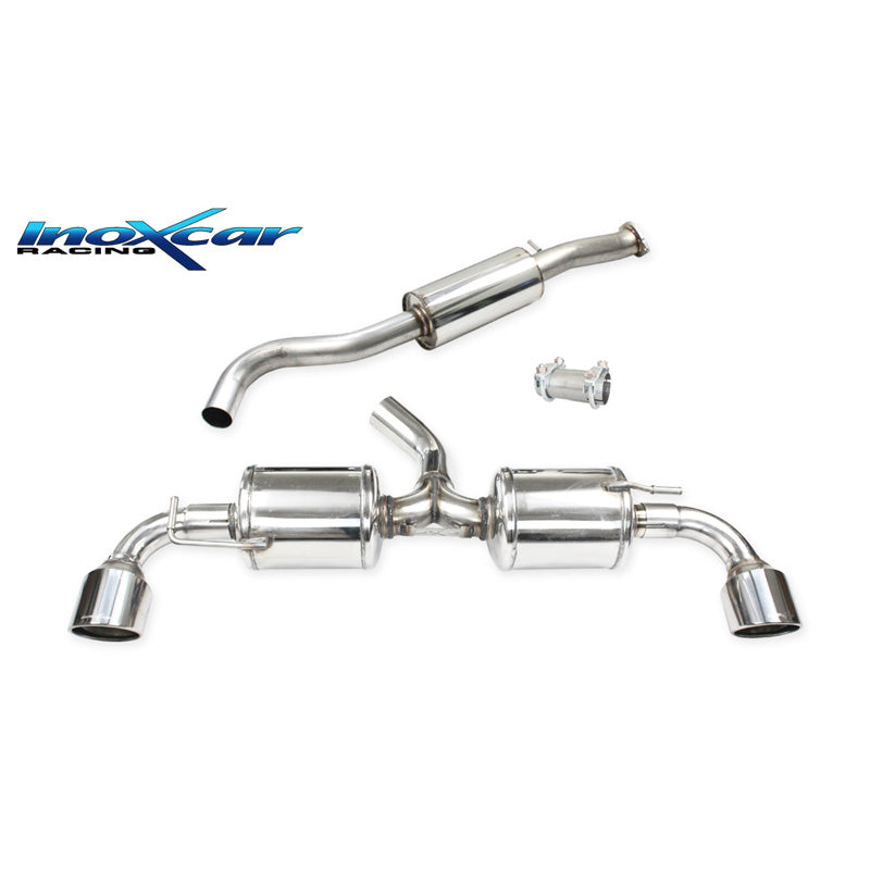 InoXcar, kaksoisurheilupakoputki, sopii Toyota GR Yaris 1.6 (261HP) 2020- Ø65mm Vasen/Oikea 100mm X-Race