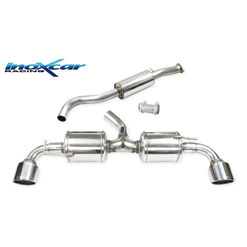 InoXcar, kaksoisurheilupakoputki, sopii Toyota GR Yaris 1.6 (261HP) 2020- Ø65mm Vasen/Oikea 110mm X-Race
