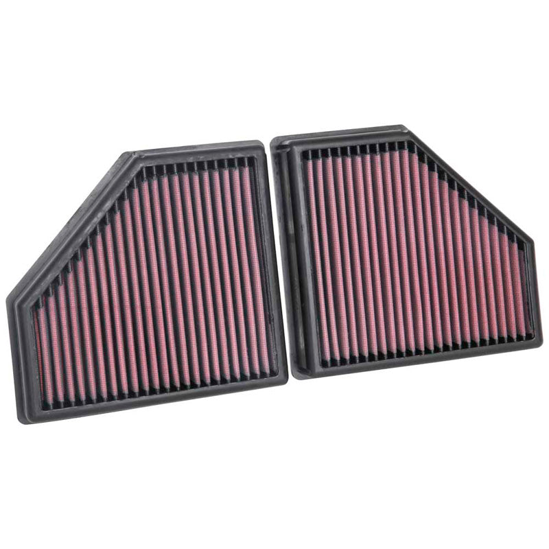 K&N, panelfilter, passar till BMW 750i 4.4 (2016-) & M550i xDrive 4.4 (2018-), återanvändbart, set om 2 st.