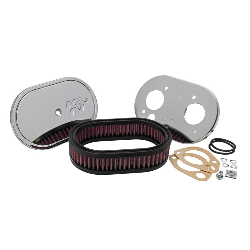 K&N Custom Racing -kokoonpano, pieni ovaali, sopii Weber 40 DCOE:hen, asennuskorkeus 47 mm (56-1270)