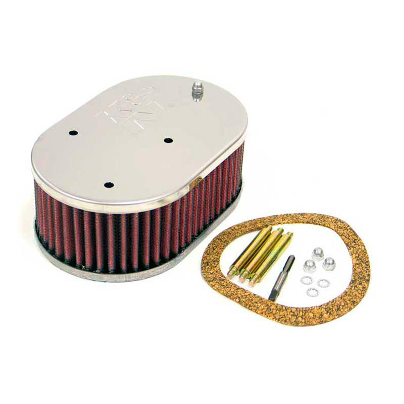 K&N Custom Racing Assembly pieni ovaali, sopii Pierburg 2E, kokoonpanon korkeus 65mm (ei Ford) (56-9159)