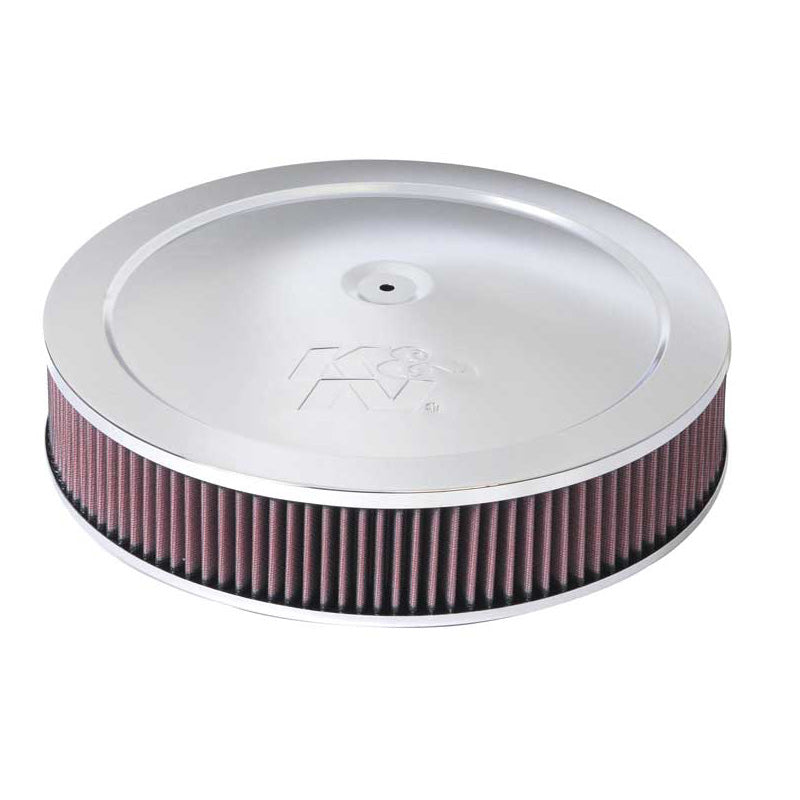 K&N Runt luftfilter - 130 mm fläns, 356 mm diameter, 70 mm höjd, 32 mm fallbas (60-1280)