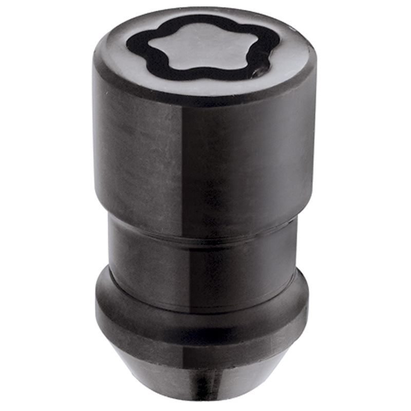 McGard, pyörän lukkomutterit M12x1.50 - musta - kartio - 37mm (19mm kanta) - 4 kpl + avain