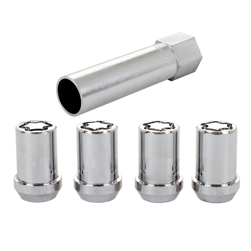 McGard, HEX/Tuner pyörän lukkomutterit M12x1.25 - Kartio - 21mm - Sarja 4 kpl + avain