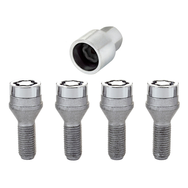 McGard, pyörän lukituspultit M12x1.50 - Kartio - Pituus 25,5mm (17mm kanta) - Sarja 4 kpl + avain