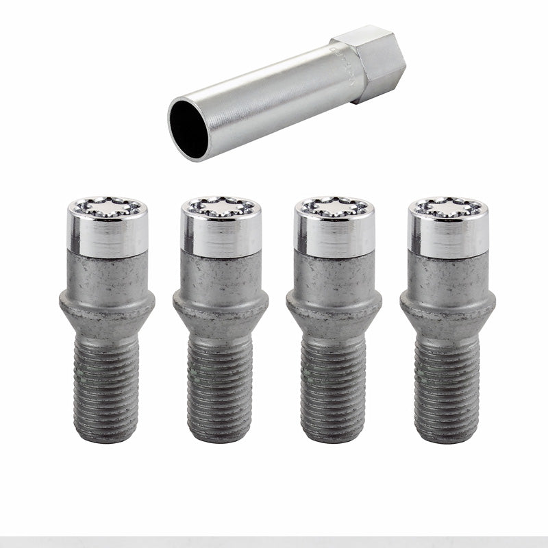 McGard, HEX/Tuner Hjullåsbultar M14x1.50 - Konisk - 24mm (17mm huvud) - Set med 4 st. + tangent