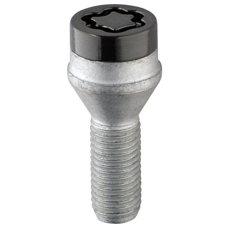 McGard, pyörän lukituspultit M12x1.25 - musta - kartio - 29.2mm (17mm kanta) - 4 kpl. + avain