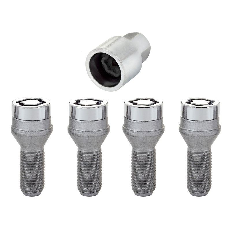 McGard, pyörän lukituspultit M14x1.25 - Kartiomainen - 27.3mm (17mm kanta) - Sarja 4 kpl + avain