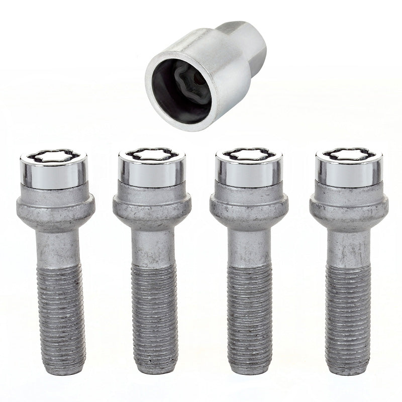 McGard, pyörän lukituspultit - M14x1.50 - pyöreä kartiomainen R14 - 45mm (17mm kanta) - 4 kpl + avain