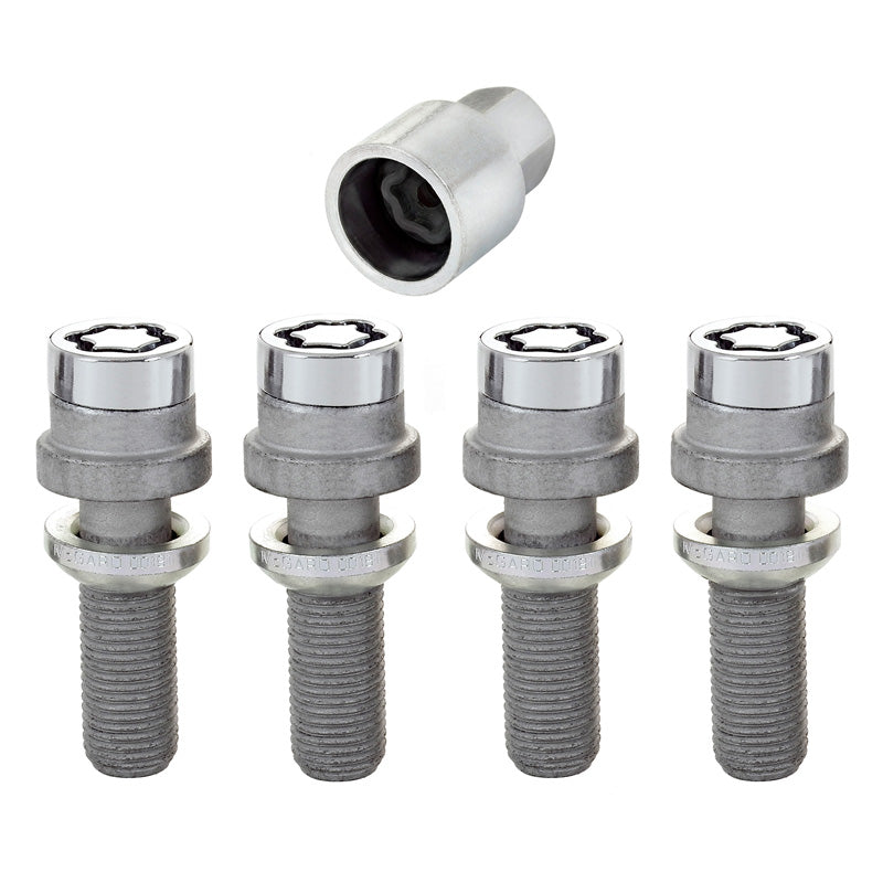McGard, Pyörän lukituspultit - M14x1.50 - Pyöreä kartio R12 - 41mm (17mm kanta) - Sarja 4 kpl + avain