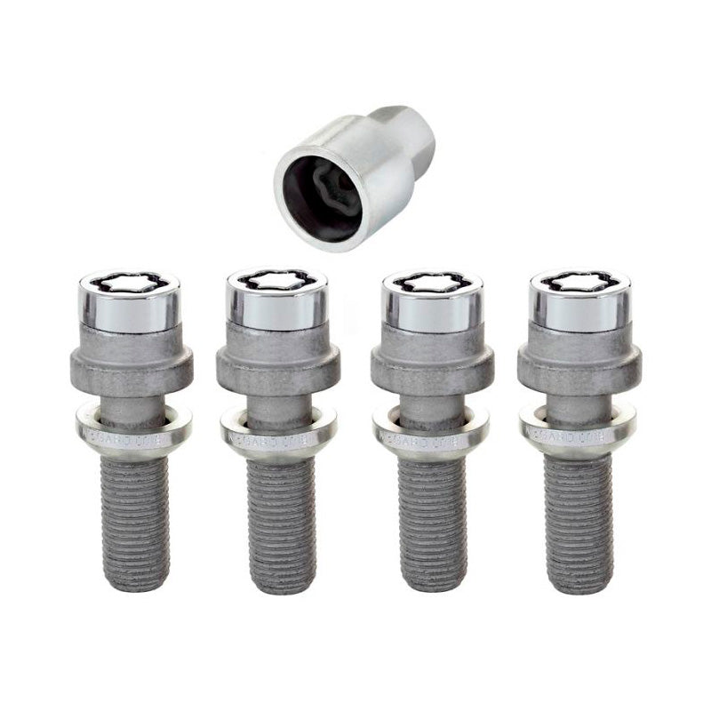 McGard, Pyörän lukituspultit - M14x1.50 - Pyöreä kartio R14 - 37,1mm (19mm kanta) - Sarja 4 kpl + avain