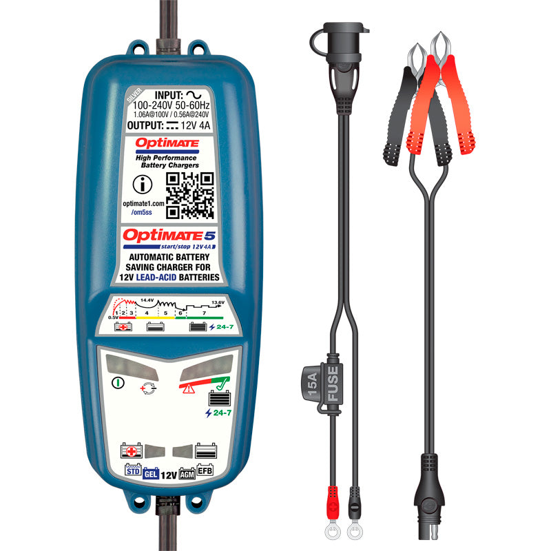 OptiMate, Batteriladdare, OptiMate 5 Start Stop, 12V/4.0A, 7-stegs, batteriladdnings- och underhållslösning