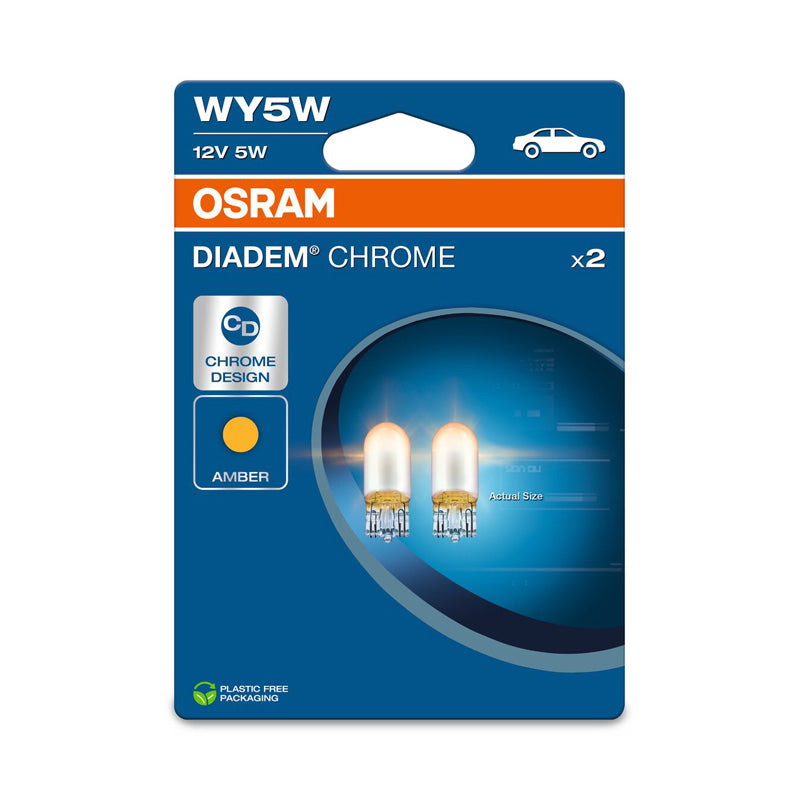 Osram, Diadem kromiset halogeenilamput - T10 - 12V/5W - 2 kpl:n sarja - amber