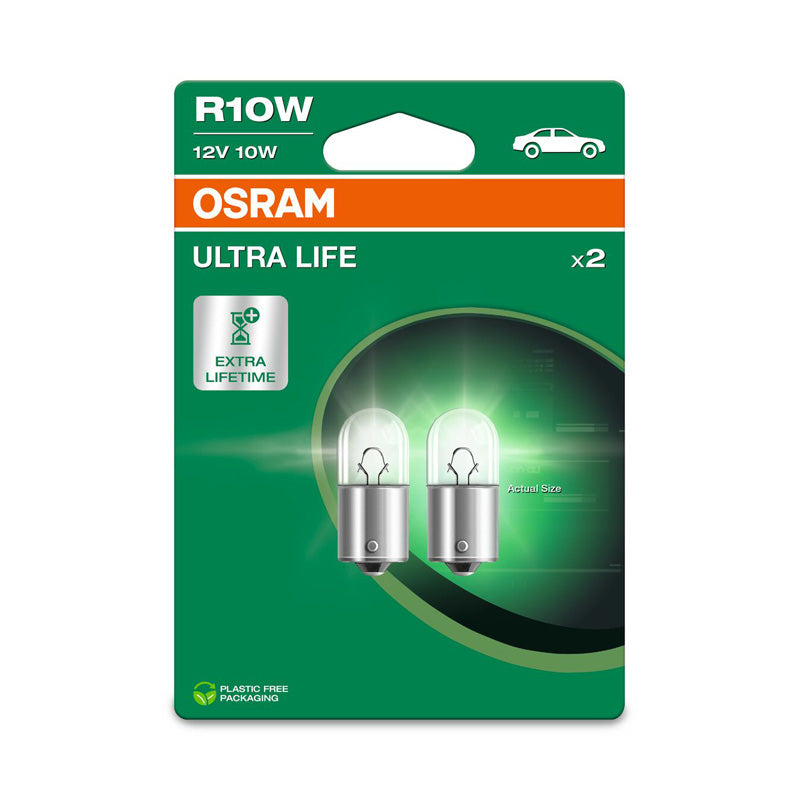 Osram, Ultra Life -halogeenipolttimot - BA15S R10W - 12V/10W - Sarja 2 kpl.