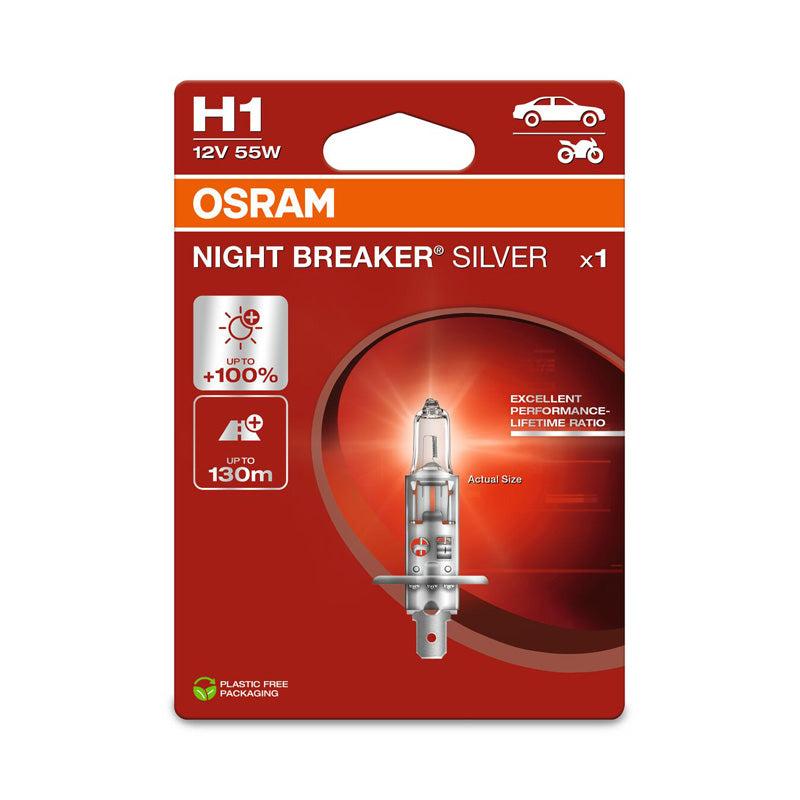 Osram, Night Breaker Silver halogeenilamppu - H1 - 12V/55W - yksittäiskappale