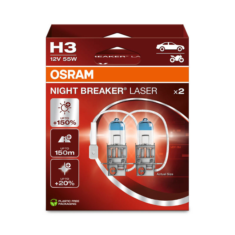 Osram, Night Breaker Laser halogeenilamput - H3 - 12V/55W - 2 kpl:n sarja