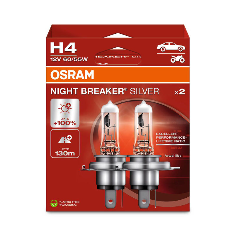 Osram, Night Breaker Silver halogeenipolttimot - H4 - 12V/60-55W - 2 kpl