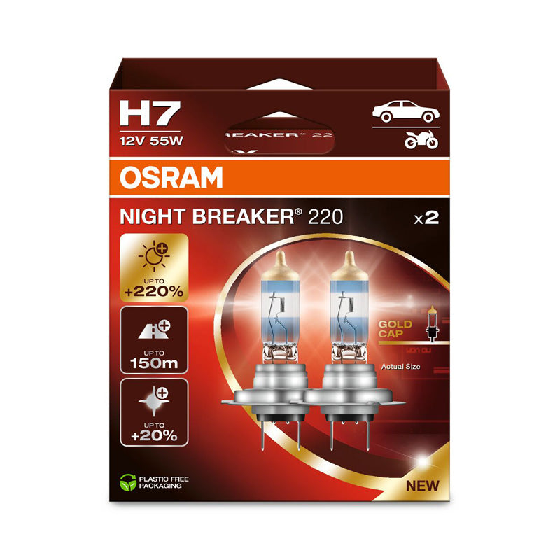 Osram, Night Breaker 220 halogeenipolttimot - H7 - 12V/55W - 2 kpl