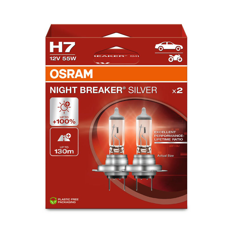 Osram, Night Breaker Silver halogeenipolttimot - H7 - 12V/55W - 2 kpl:n sarja