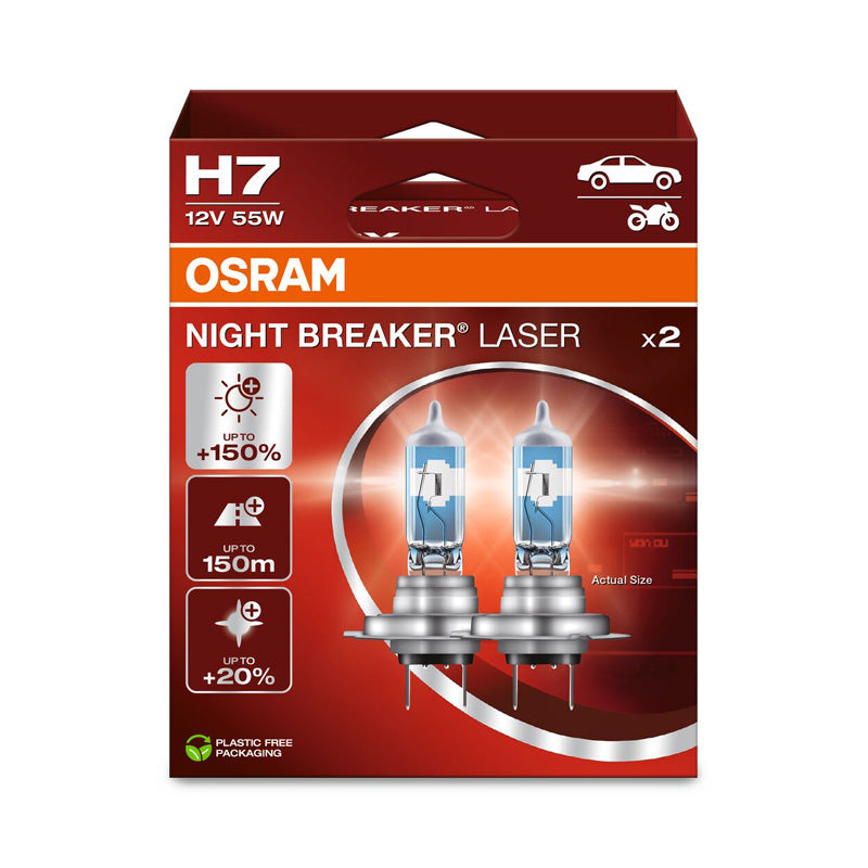 Osram, Night Breaker Laser halogeenipolttimot - H7 - 12V/55W - 2 kpl:n sarja