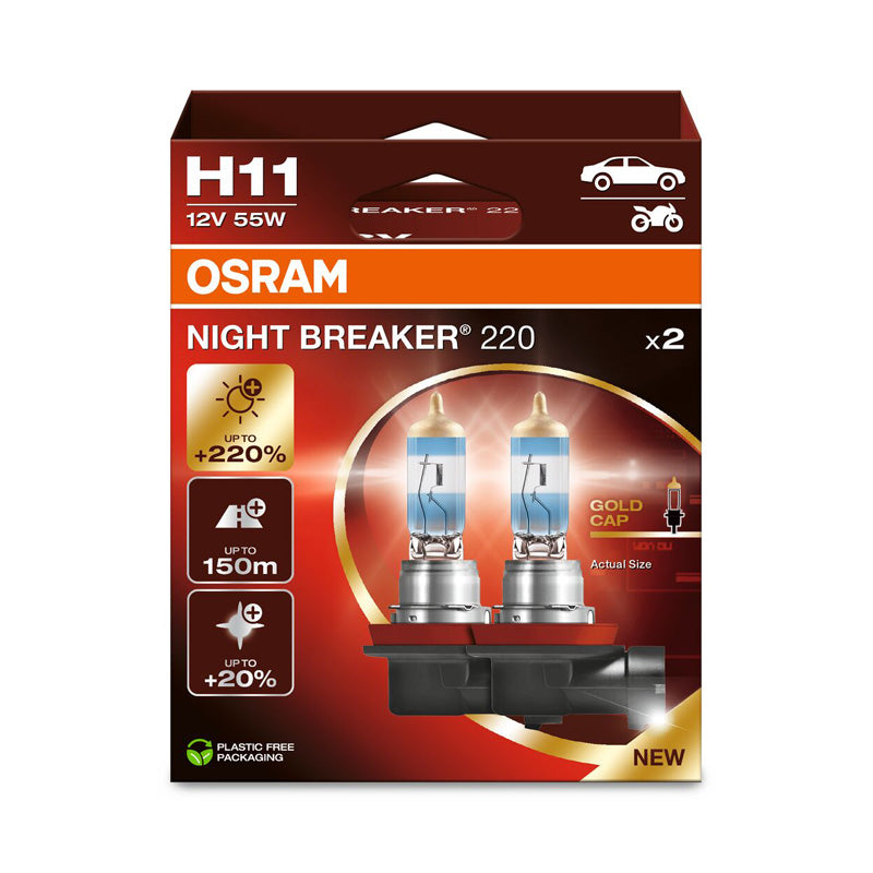 Osram, Night Breaker 220 halogeenipolttimot - H11 - 12V/55W - 2 kpl:n sarja