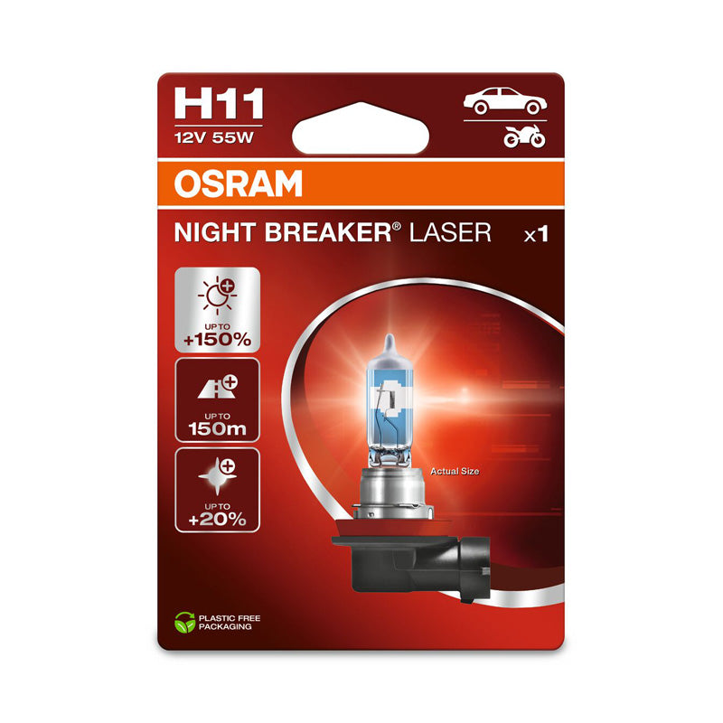 Osram, Night Breaker Laser halogeenilamppu H11 - 12V/55W - yksittäiskappale