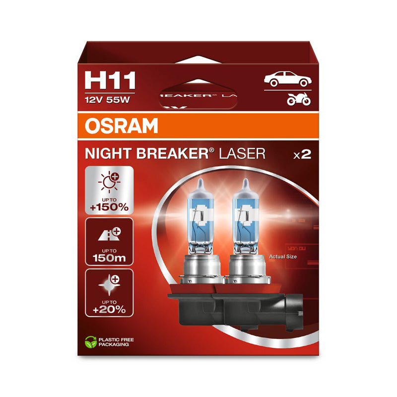 Osram, Night Breaker Laser halogeenipolttimot - H11 - 12V/55W - 2 kpl:n sarja