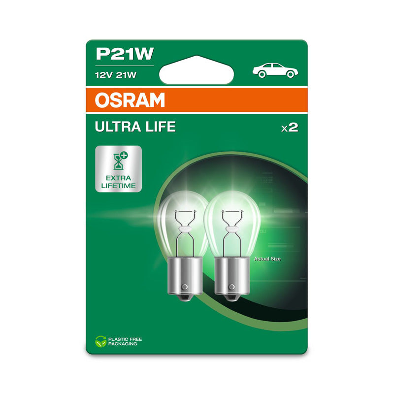 Osram, Ultra Life halogeenipolttimot - BA15S - 12V/21W - 2 kpl setti
