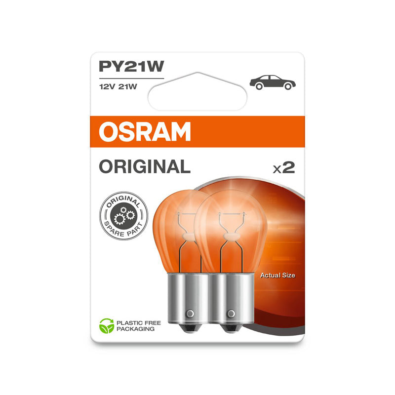 Osram, Original halogeenilamput - BAU15S - 12V/21W - 2 kpl:n sarja - oranssi