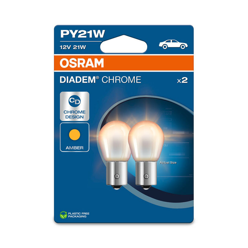 Osram, Diadem kromiset halogeenilamput - BAU15S - 12V/21W - 2 kpl:n sarja - oranssi