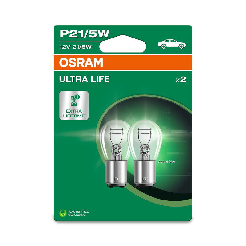 Osram, Ultra Life halogeenilamput - BAY15D - 12V/21-5W - 2 kpl:n sarja
