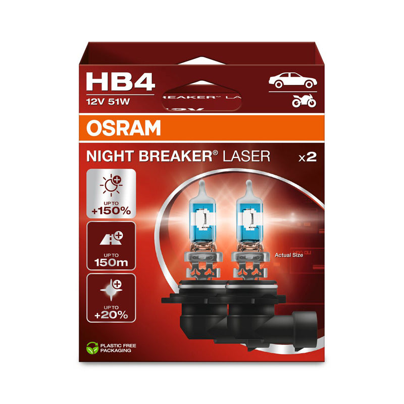 Osram, Night Breaker Laser halogeenipolttimot - HB4 (9006) - 12V/51W - 2 kpl