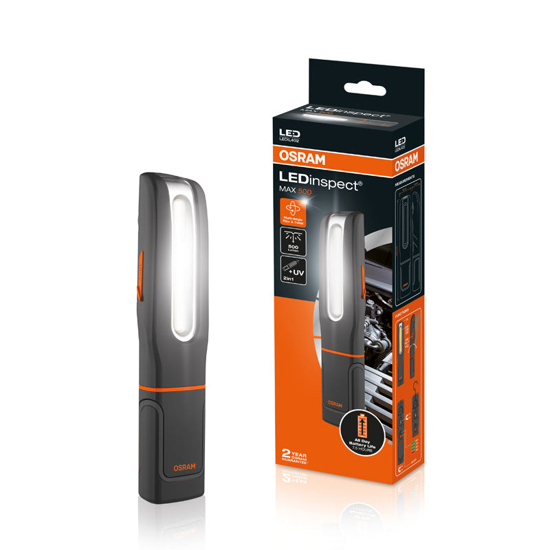 Osram, LEDinspect® MAX 500 - käsitarkastuslamppu UV-toiminnolla