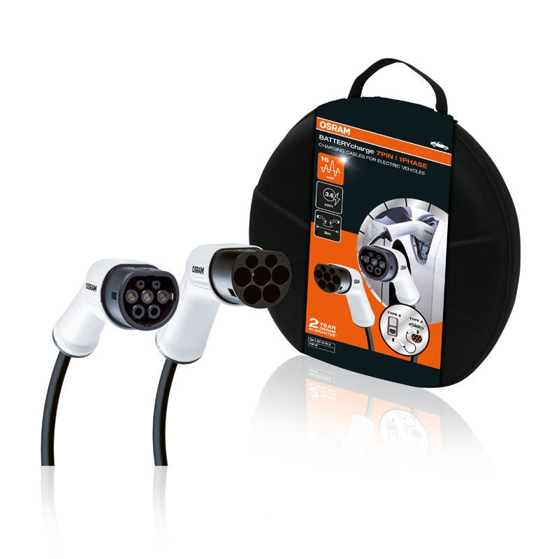 Osram, BATTERYcharge latauskaapeli Type 2 16A 1-vaiheinen (5m) - EV-laatua