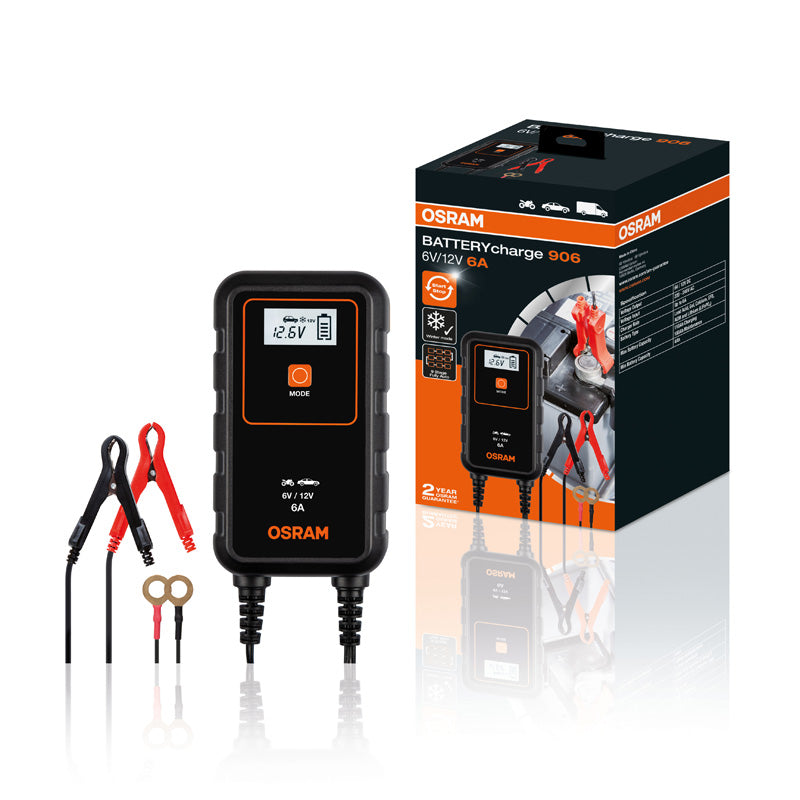 Osram, älykäs akkulaturi 906 - 6A akkulaturi digitaalinäytöllä
