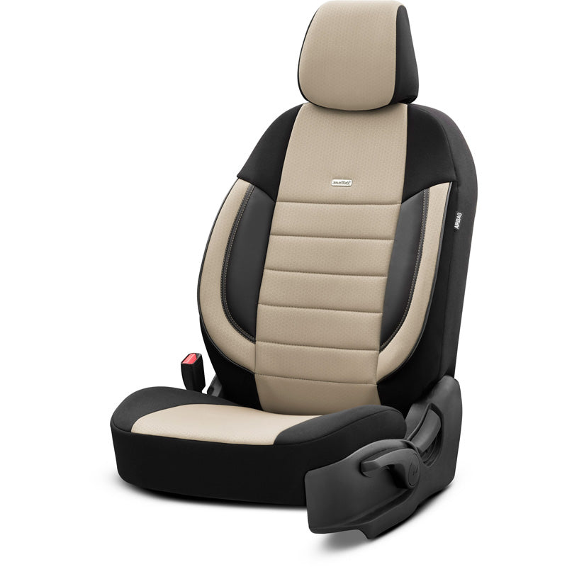 otoM, Sædeovertræk, Sort/Beige 'SelectedFit Pro', 11 styk, egnet til Side-Airbags