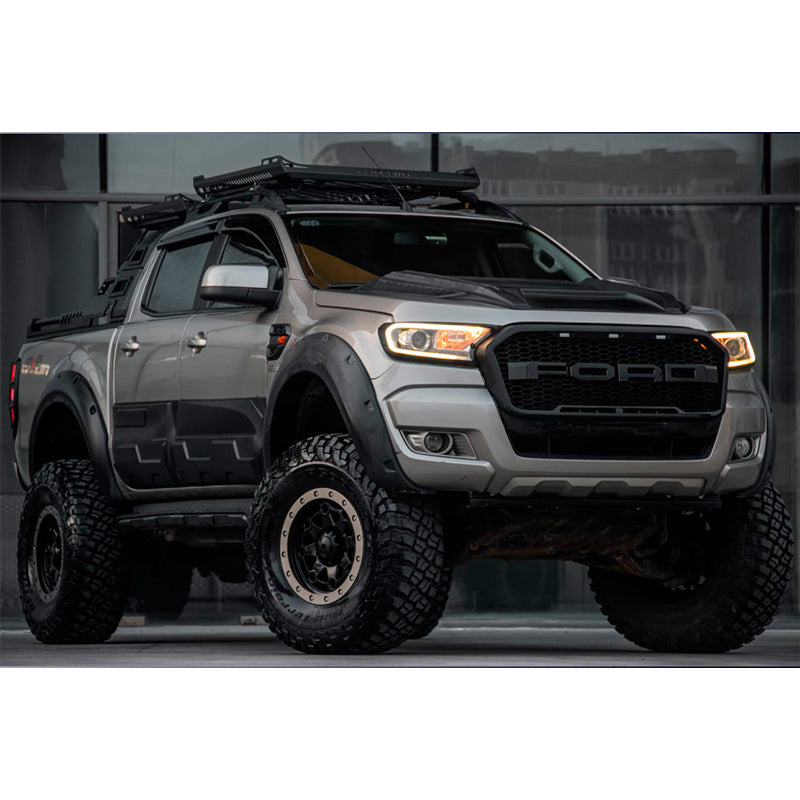 OneWay, kylkipuskurit, mattamusta, sopii Ford Ranger T6/T7/T8 (2012-2022), 6-osainen sarja
