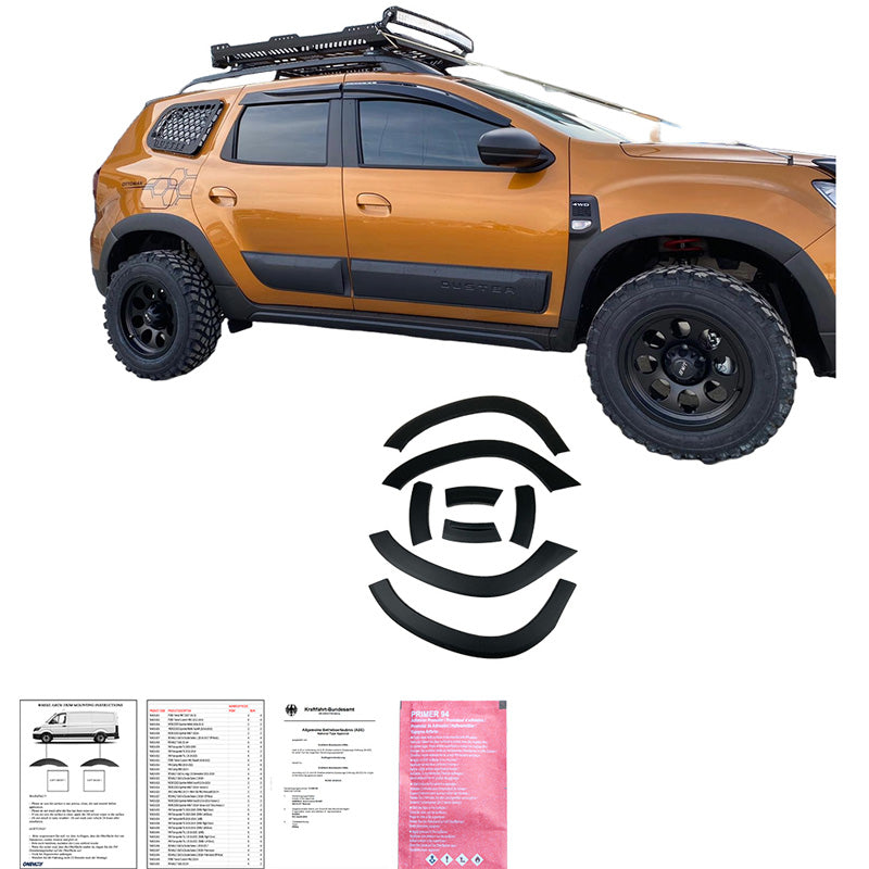 OneWay, Täysi korisarja, Mattamusta, Sopii Dacia Duster II 2018-2024, 12-osainen sarja