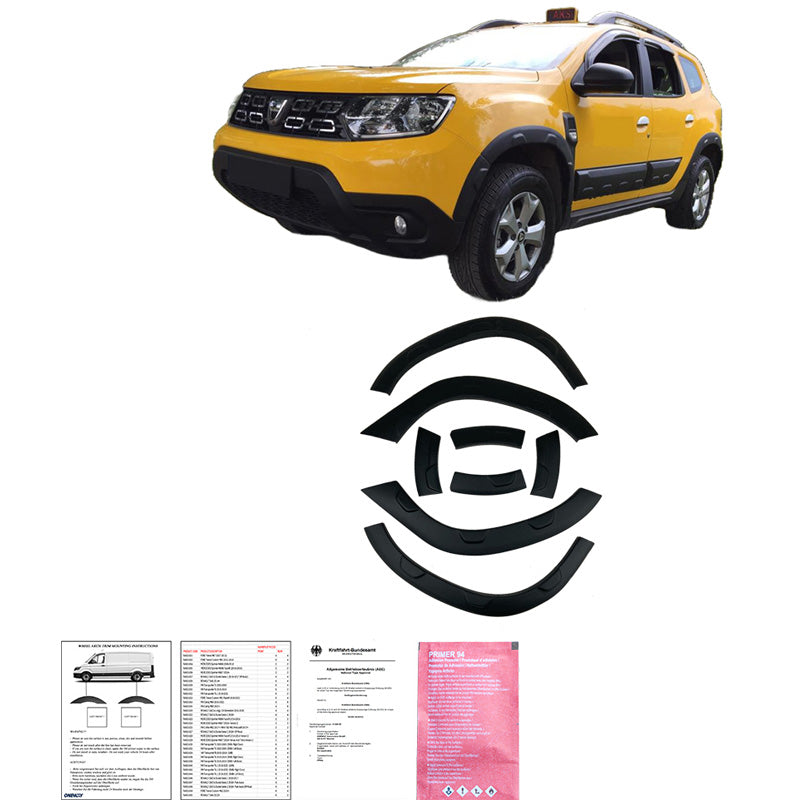 OneWay, Täydellinen korisarja, Mattamusta, Sopii Dacia Duster II (2018-2024), 12-osainen sarja