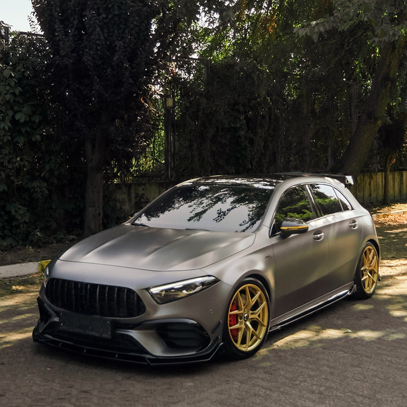 OneWay, täydellinen korisarja, kiiltävän musta, sopii Mercedes A-Class (W177) A45 S Aero Pack (2019-2023) & FL (2023-)