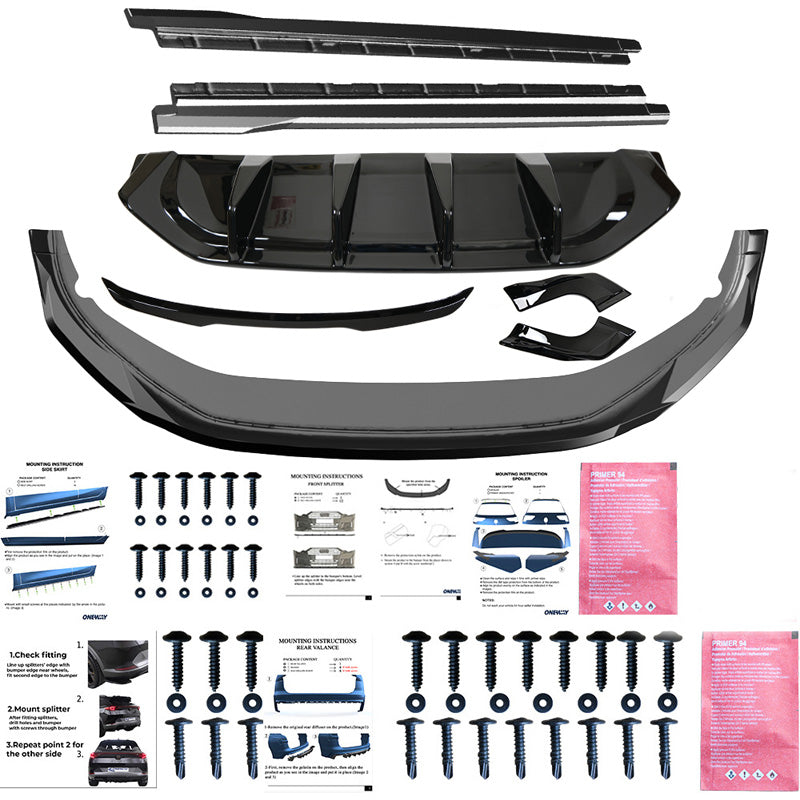 OneWay, Komplett bodykit, Blank svart, passar till Volkswagen Tayron (R41) R-Line (2024-)