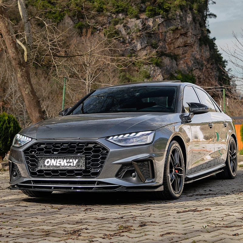 OneWay, täydellinen body kit, kiiltävän musta, sopii Audi A4 (B9) Sedan S4/S-Line Facelift (2019-2024)