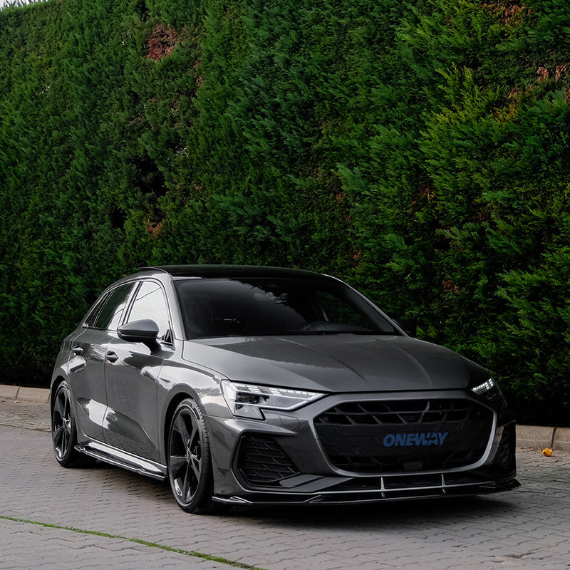 OneWay, Komplett bodykit, blank svart, passar till Audi A3 (8Y) Sportback S-Line/S3 Facelift (2025-)