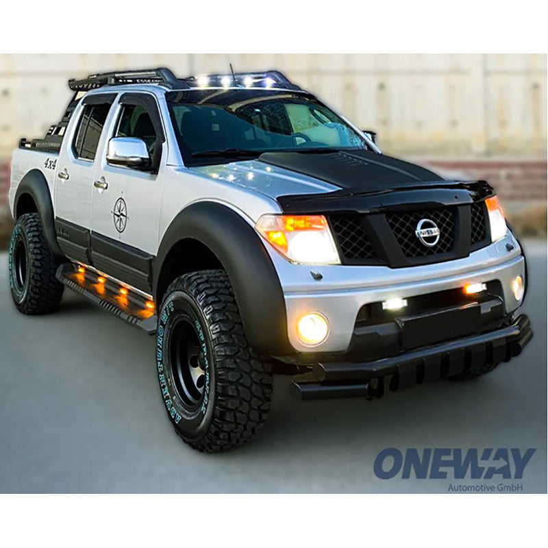 OneWay, Motorhuvsscoop, Glanssvart, Passar till Volkswagen Amarok MK1 (2010-2022) & Nissan Navara D40 (2005-2010)