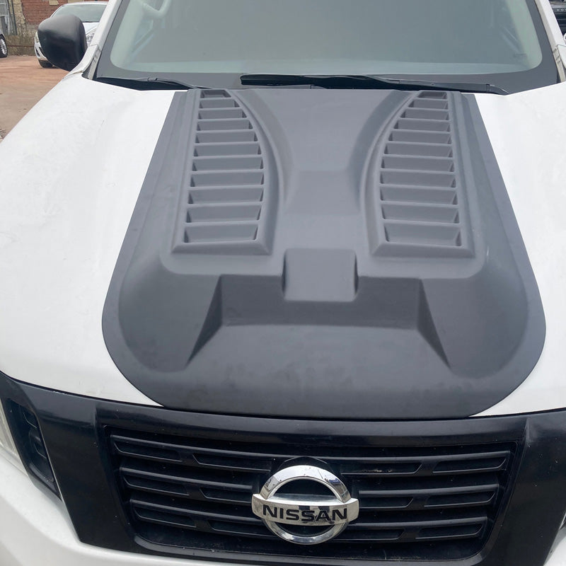 OneWay, Motorhuvsscoop, Matt svart, Passar till Nissan Navara NP300 (D23) 2014-2021, Version 3