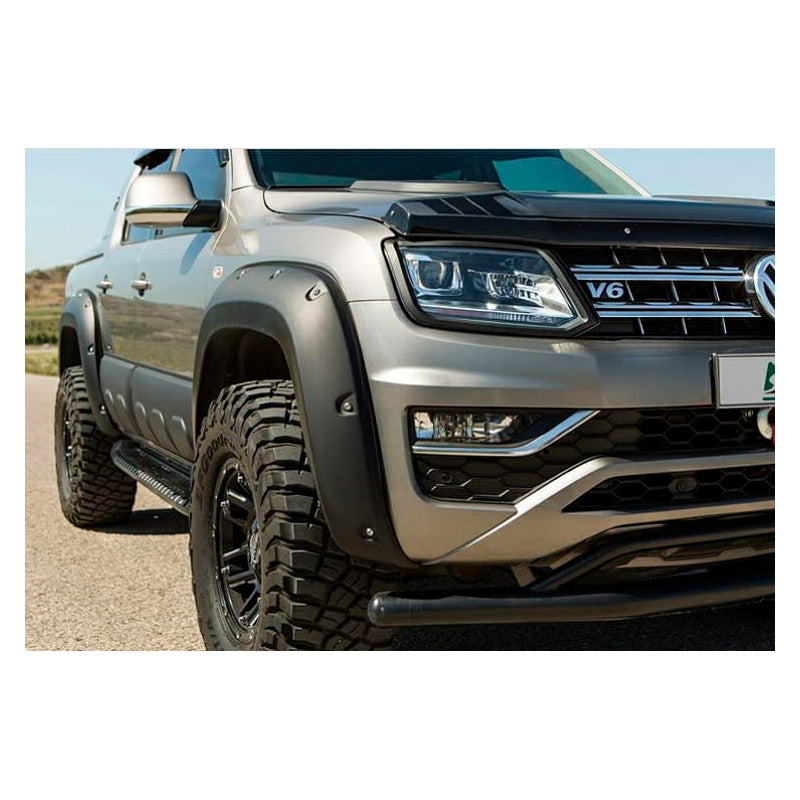 OneWay, lokasuojan levennyslevyjen sarja, mattamusta, sopii Volkswagen Amarok MK1 Facelift (2016-2022), 4 osaa