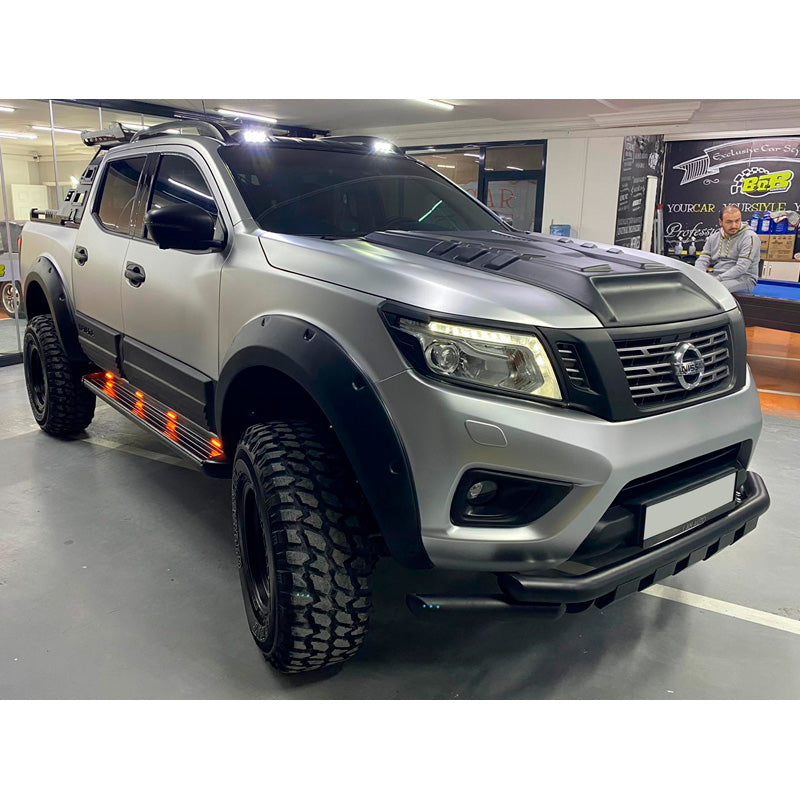OneWay, Fender Flares-sats, matt svart, Passar till Nissan Navara NP300 (D23) 2017-2021, 'Robust profil' – 4 delar